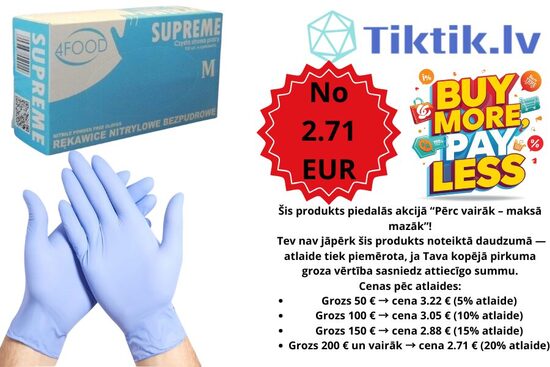 Blue nitrile gloves, SUPRIME clasic N100